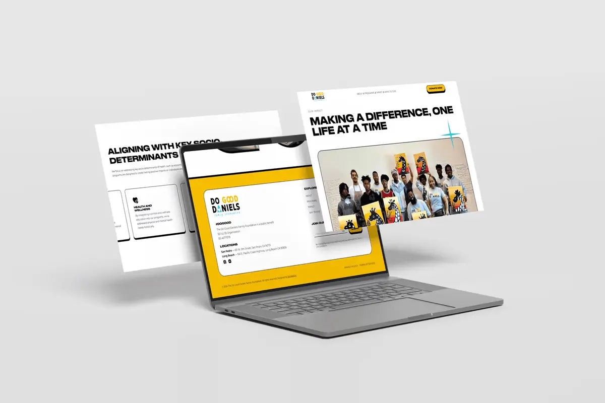 Do Good Daniels Foundation website shown on a device