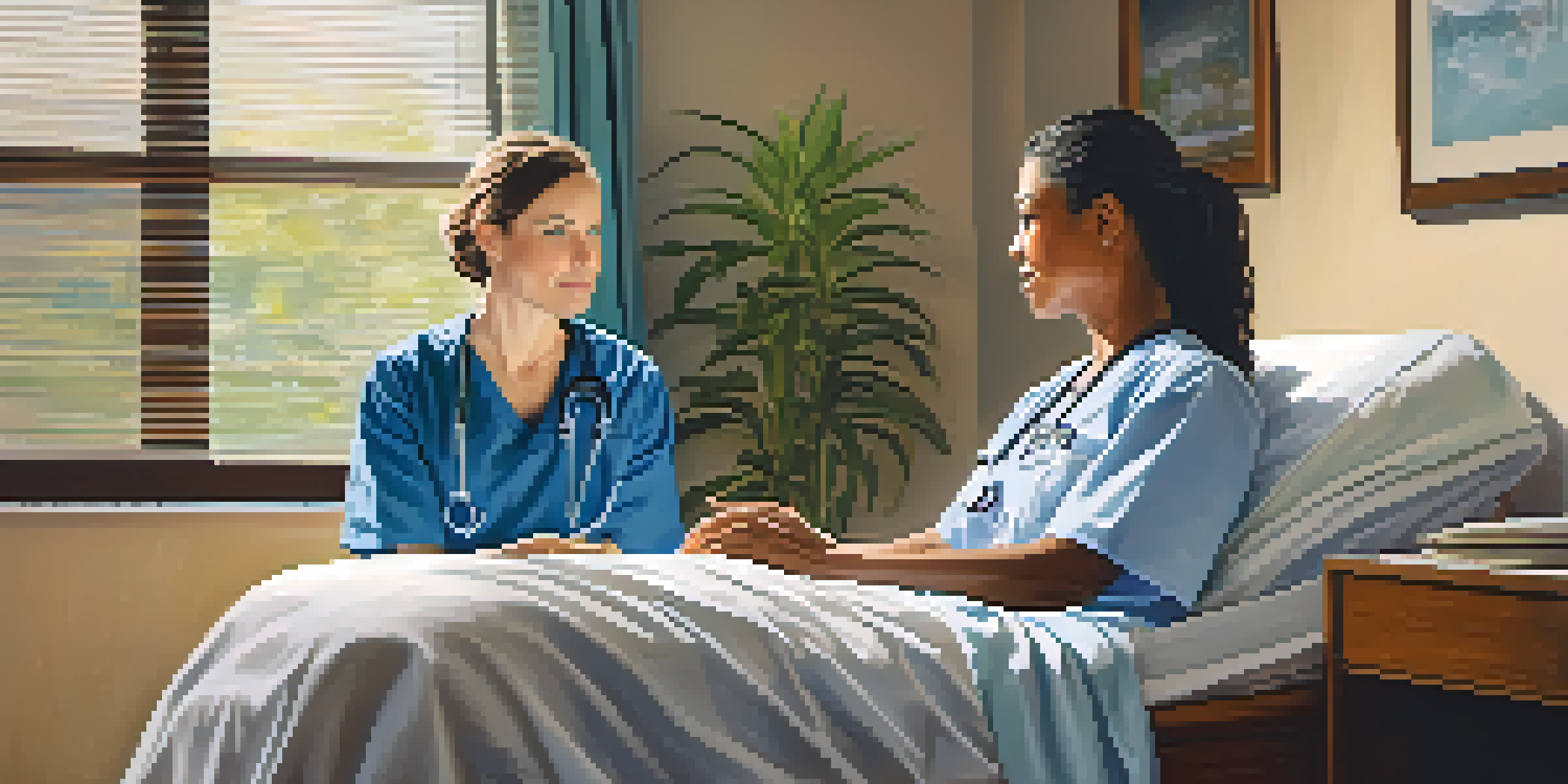 A healthcare professional engaging empathetically with a patient in a cozy office setting, promoting a sense of trust and comfort.
