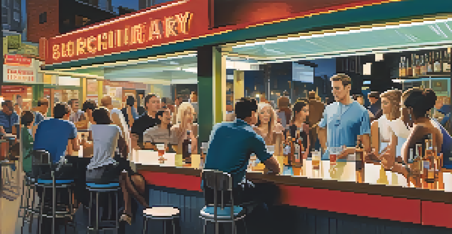 A split image contrasting a busy bar scene with individuals drinking alcohol and a peaceful family gathering without substances.