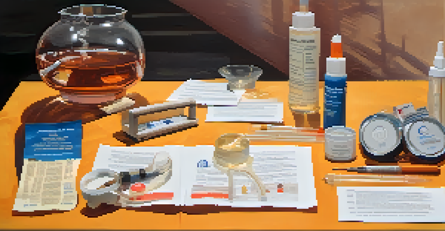 A close-up view of harm reduction tools and educational pamphlets in a community center.