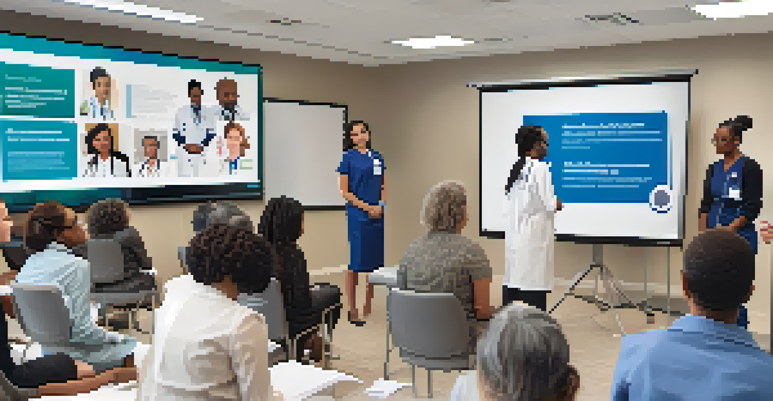 Diverse healthcare professionals in a training session focused on cultural competency.