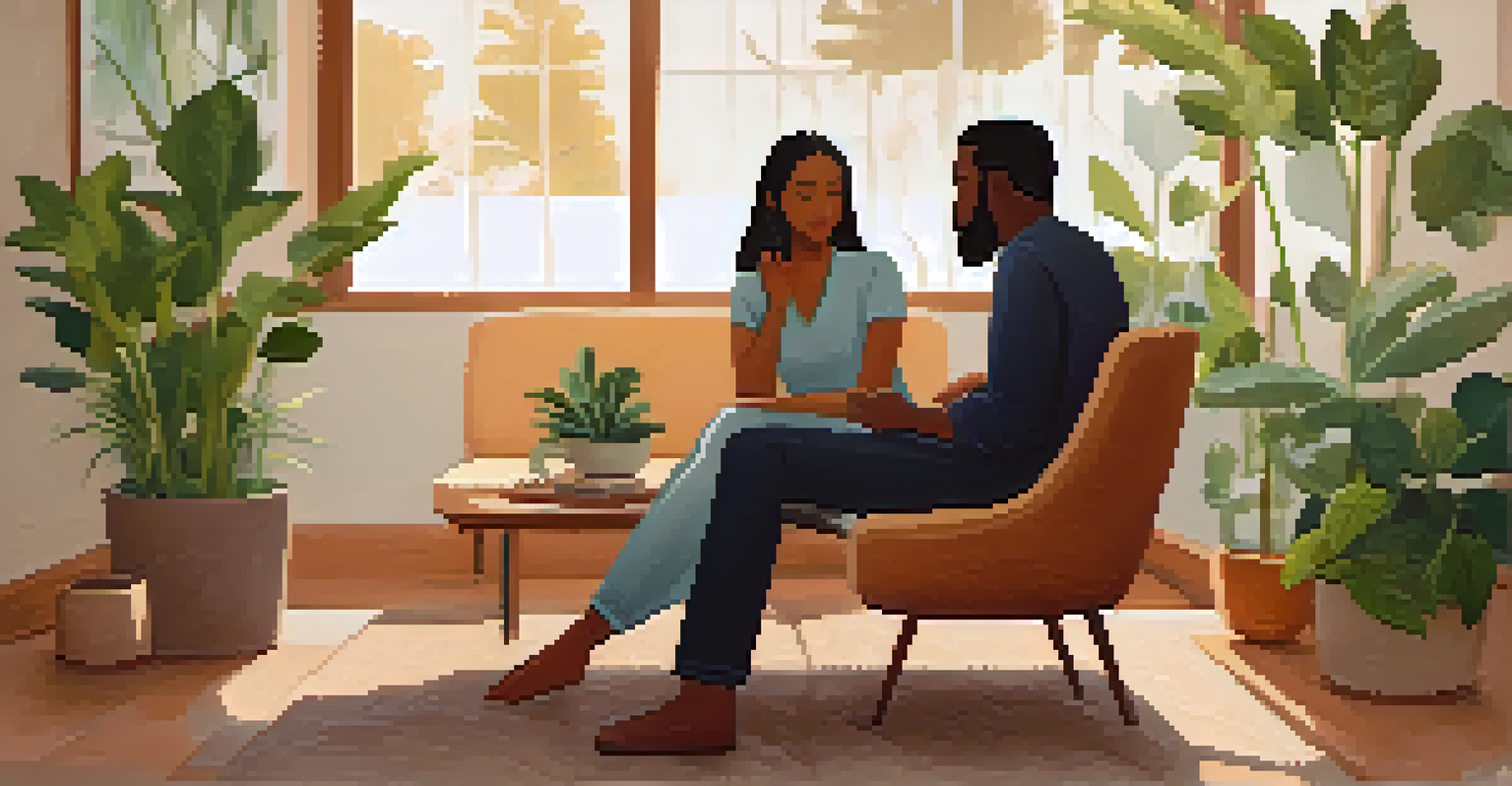 A warm and inviting counseling session between a therapist and a patient, emphasizing emotional support.