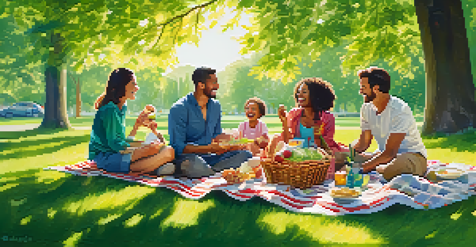 A family having a joyful picnic in a park, celebrating milestones and enjoying each other's company.