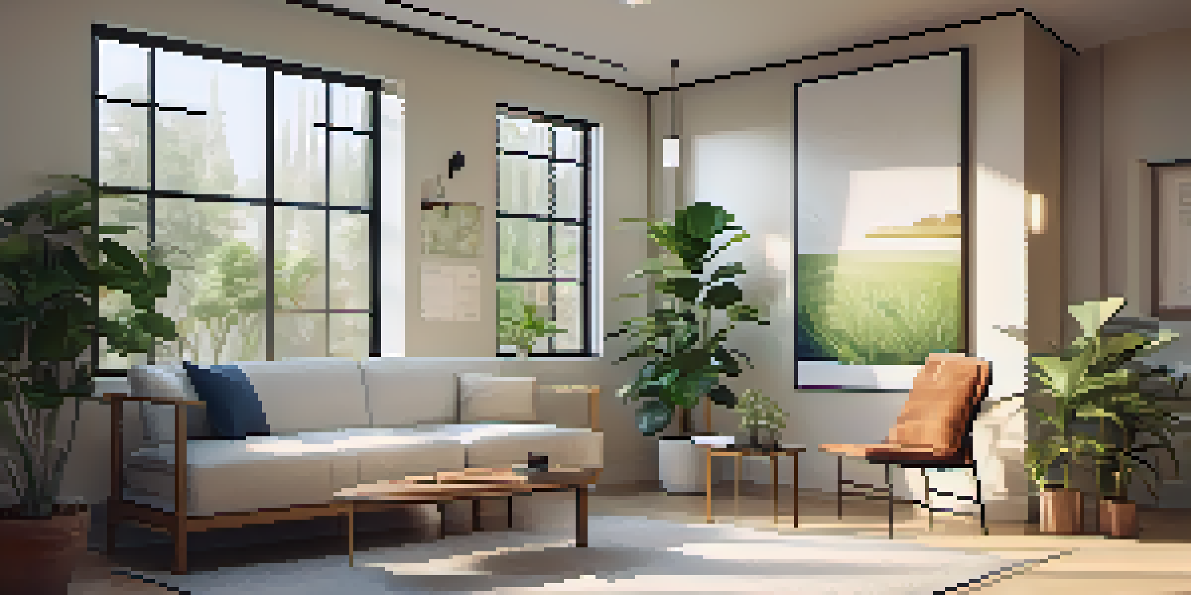 A peaceful therapy room with natural light, a couch, and calming decor, designed for mental health and substance use disorder treatment.