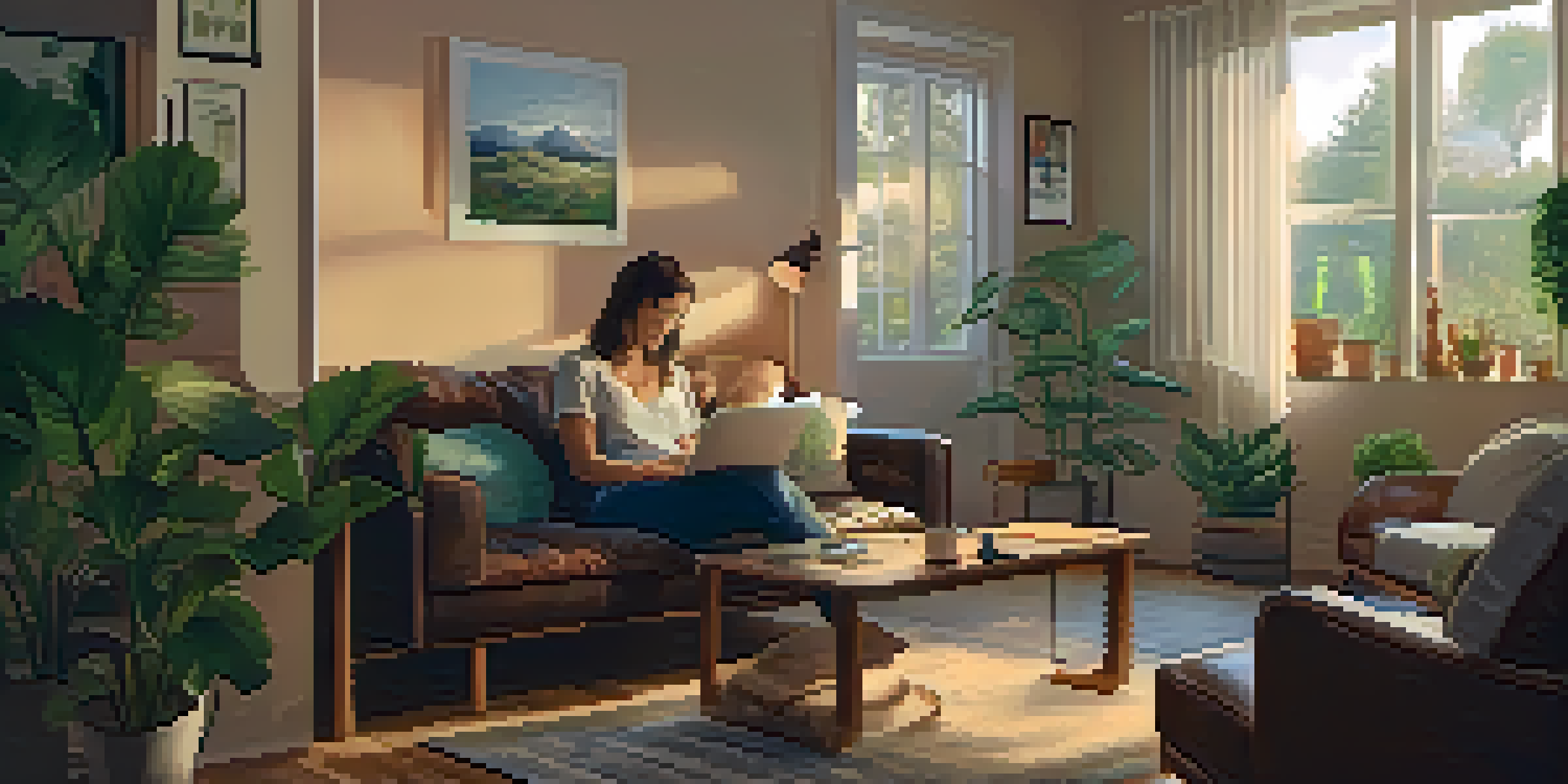 A person sitting on a sofa in a warm home environment, using a laptop for online gambling.