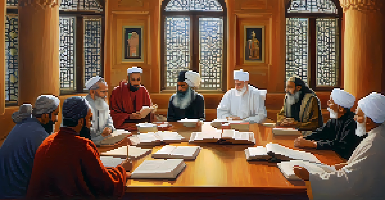 Representatives from different faiths engaged in an interfaith dialogue in a cozy meeting room.