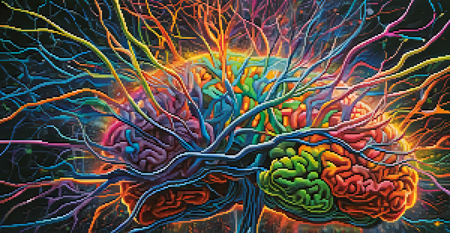 An artistic depiction of a brain with bright, interconnected neural pathways, illustrating the theme of neuroplasticity and brain adaptation.