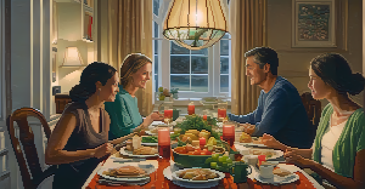 A family gathering around a table for a meaningful discussion, showcasing warmth and support.