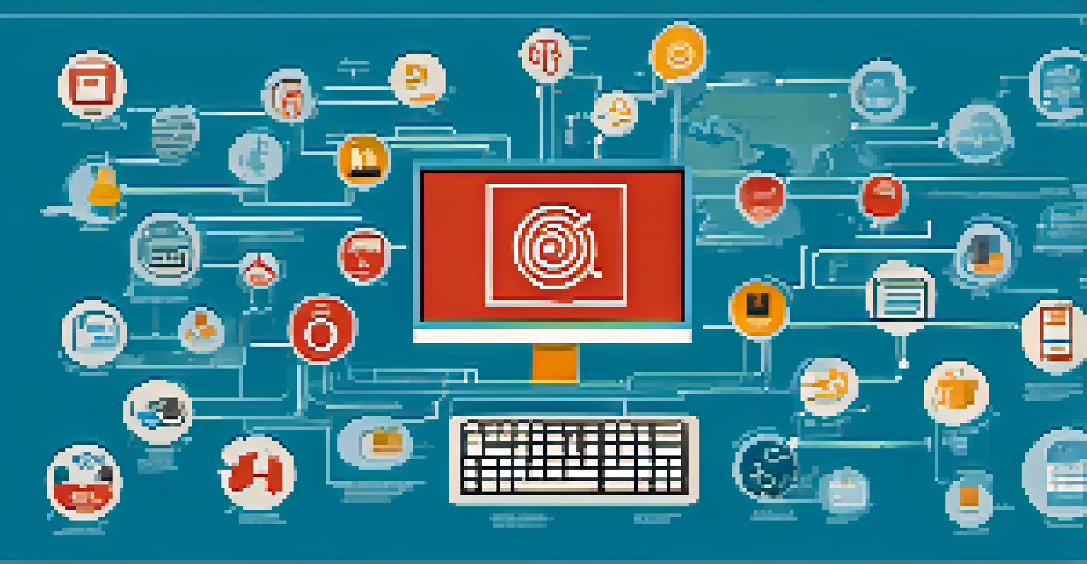 An infographic depicting signs of internet addiction with icons and text.