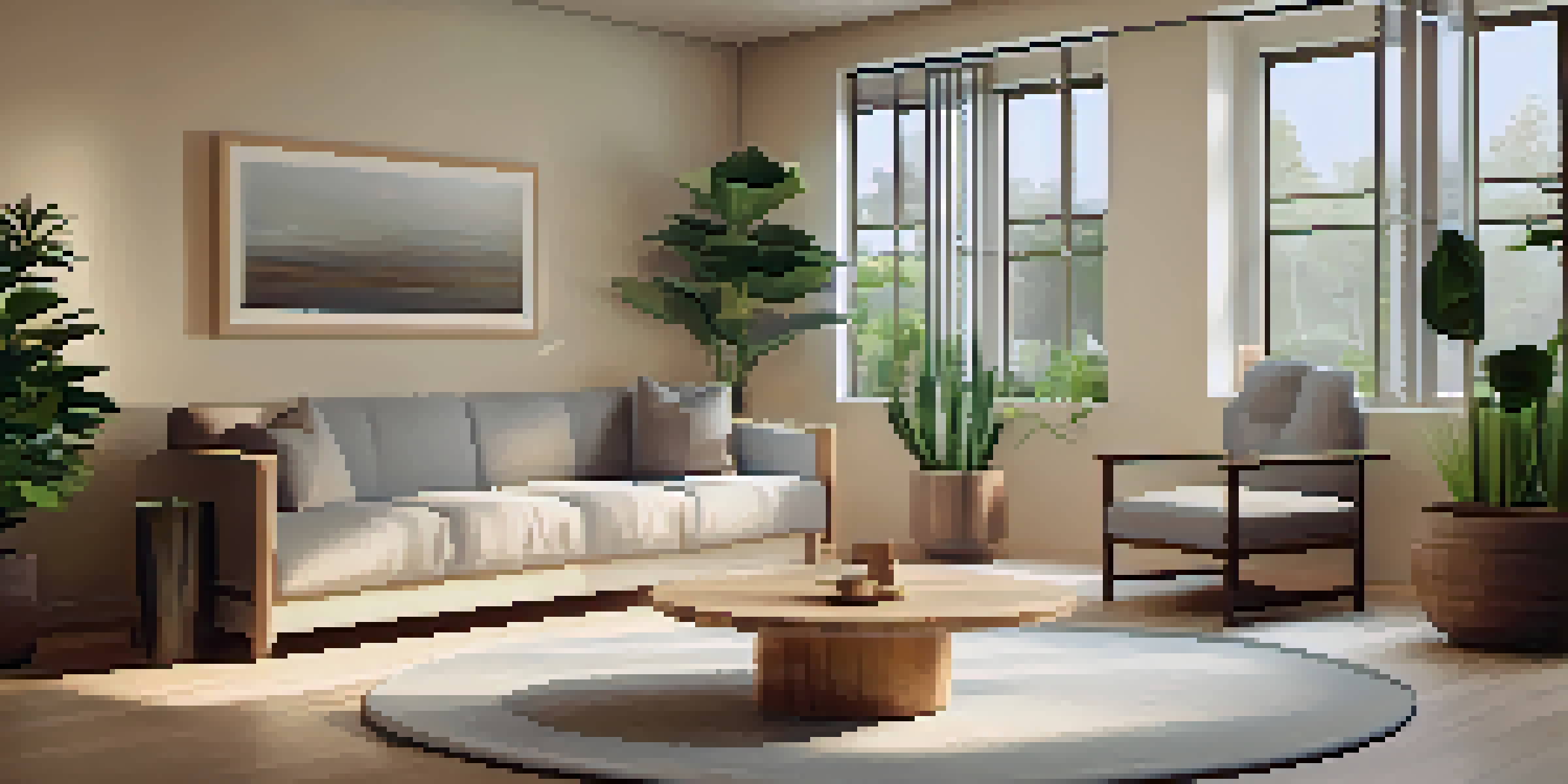 A peaceful therapy room with soft lighting, comfortable seating, and calming plants, designed for emotional healing.