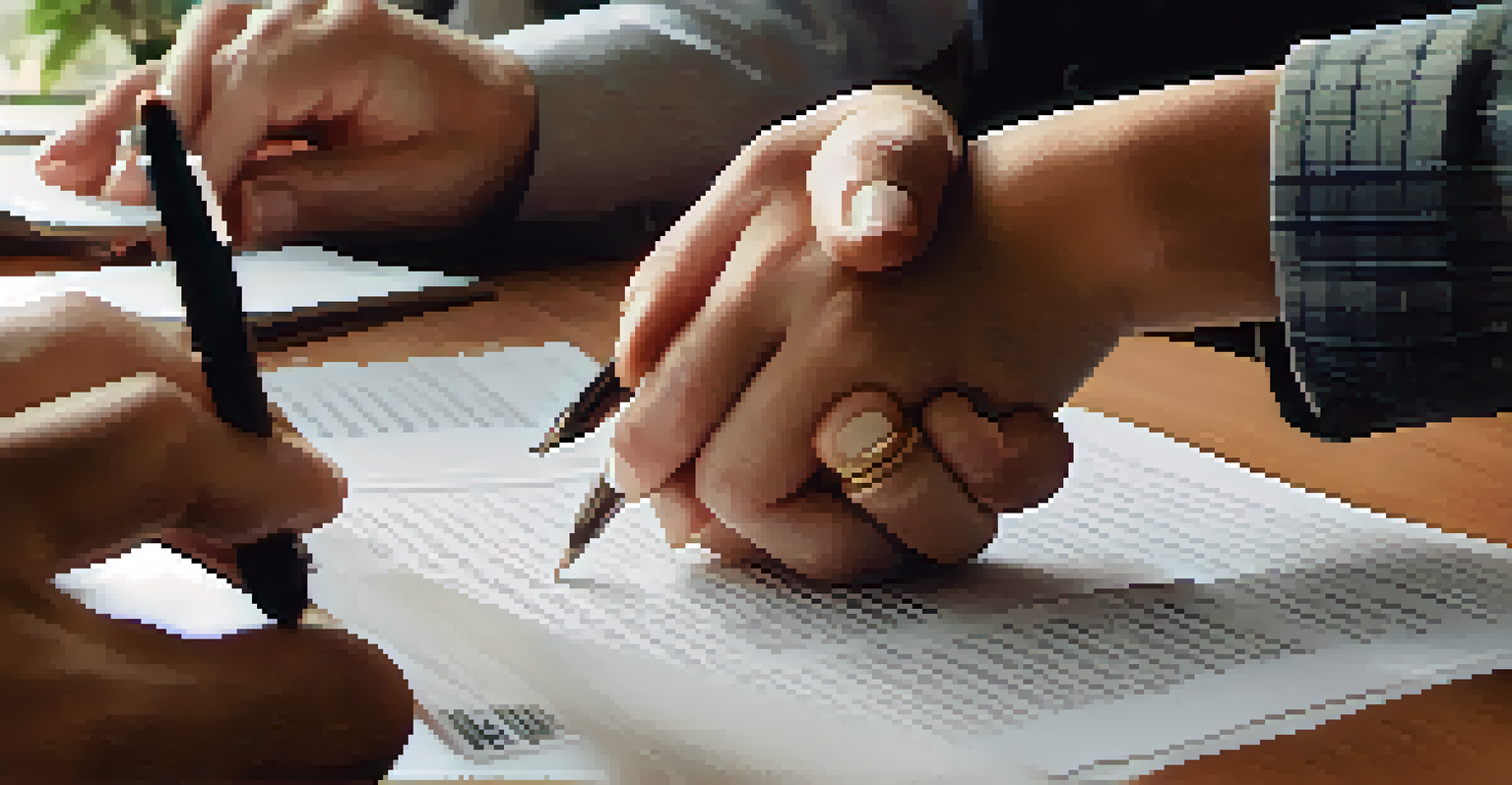 A close-up of a mentor and mentee shaking hands over a table, symbolizing trust.