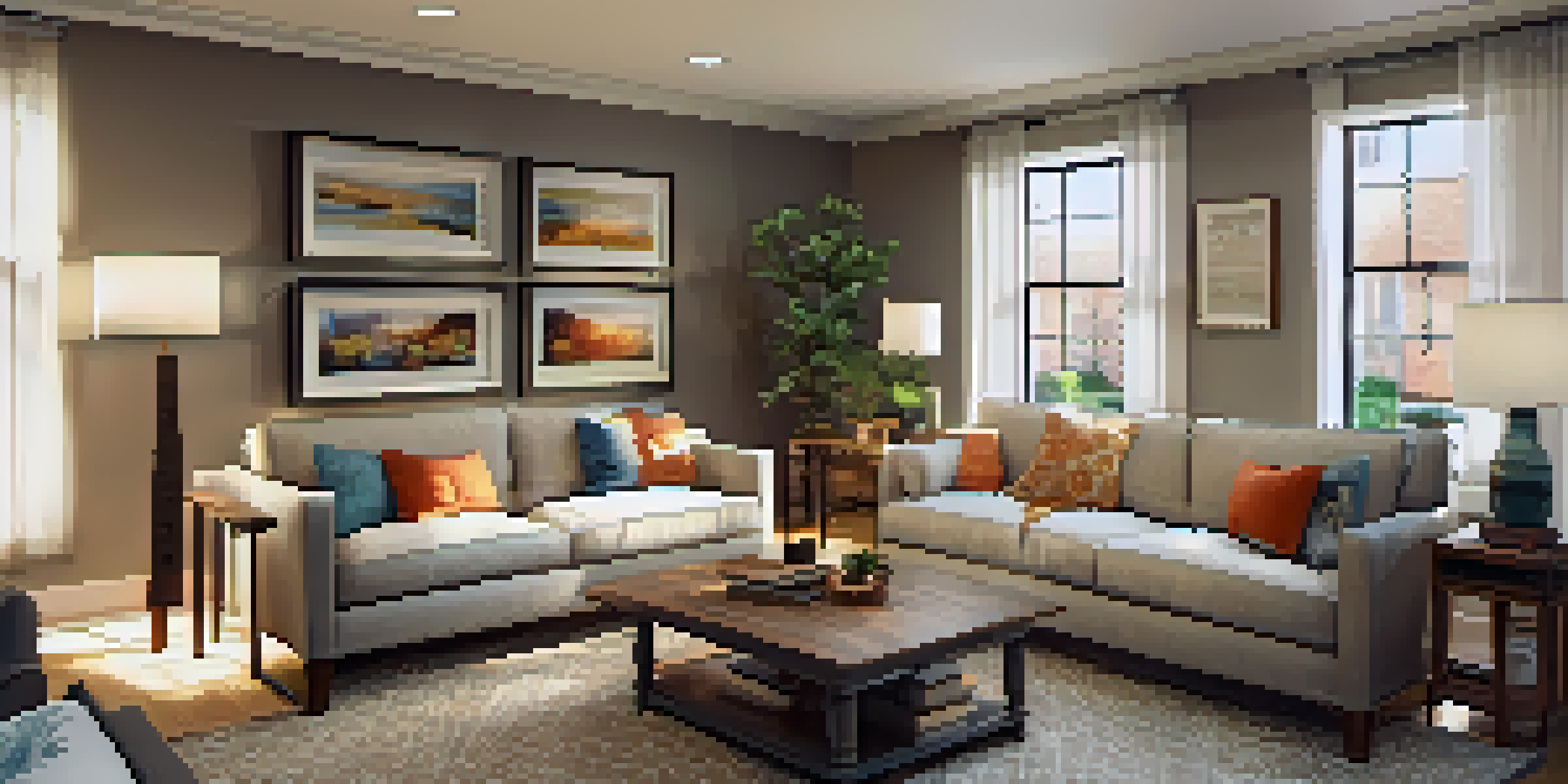 A warm and inviting living room in a transitional housing facility, with cozy couches and natural light.