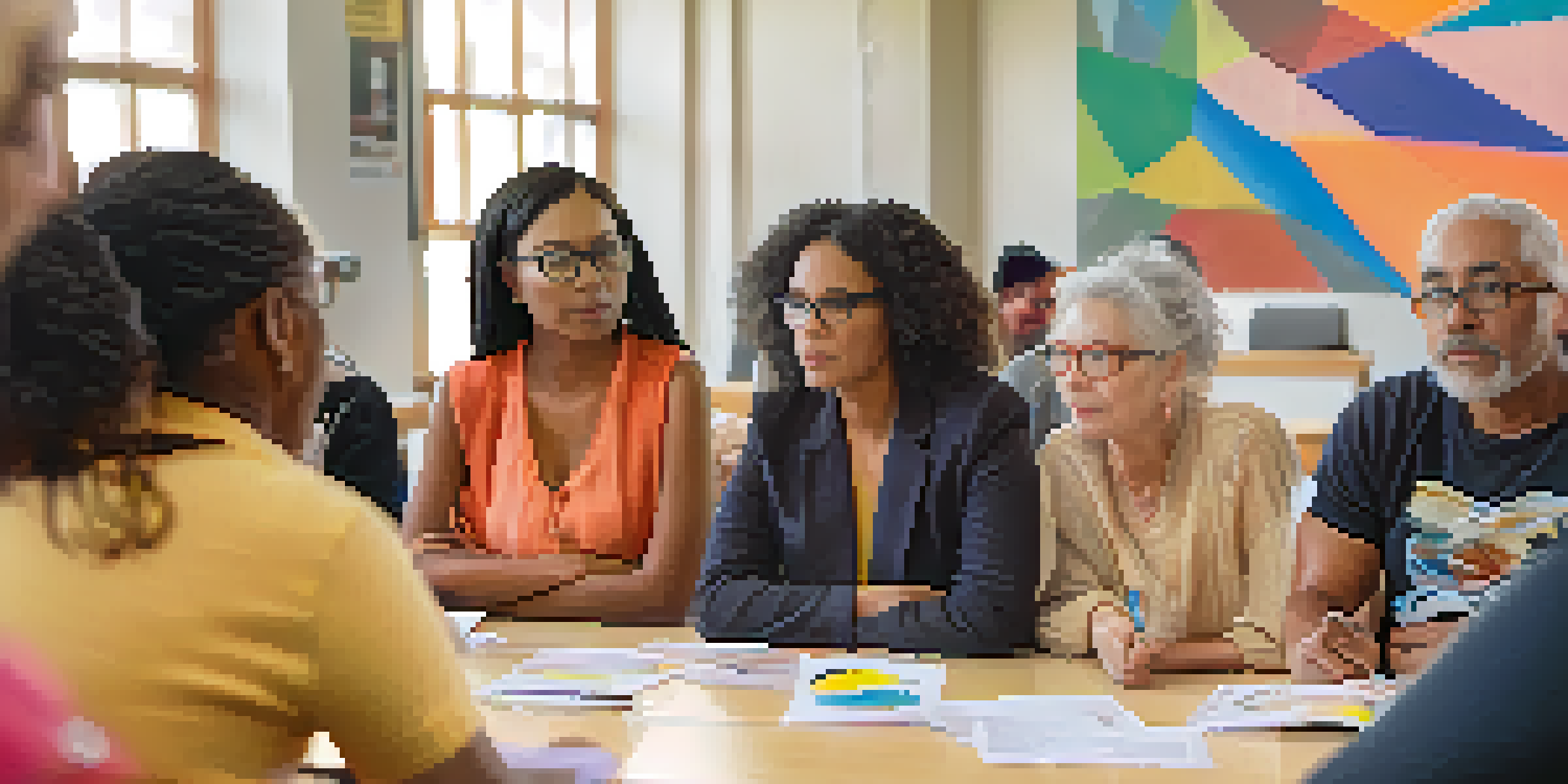 A diverse group of individuals participating in a workshop about addiction awareness, seated in a circle with a facilitator leading the discussion in a community center.