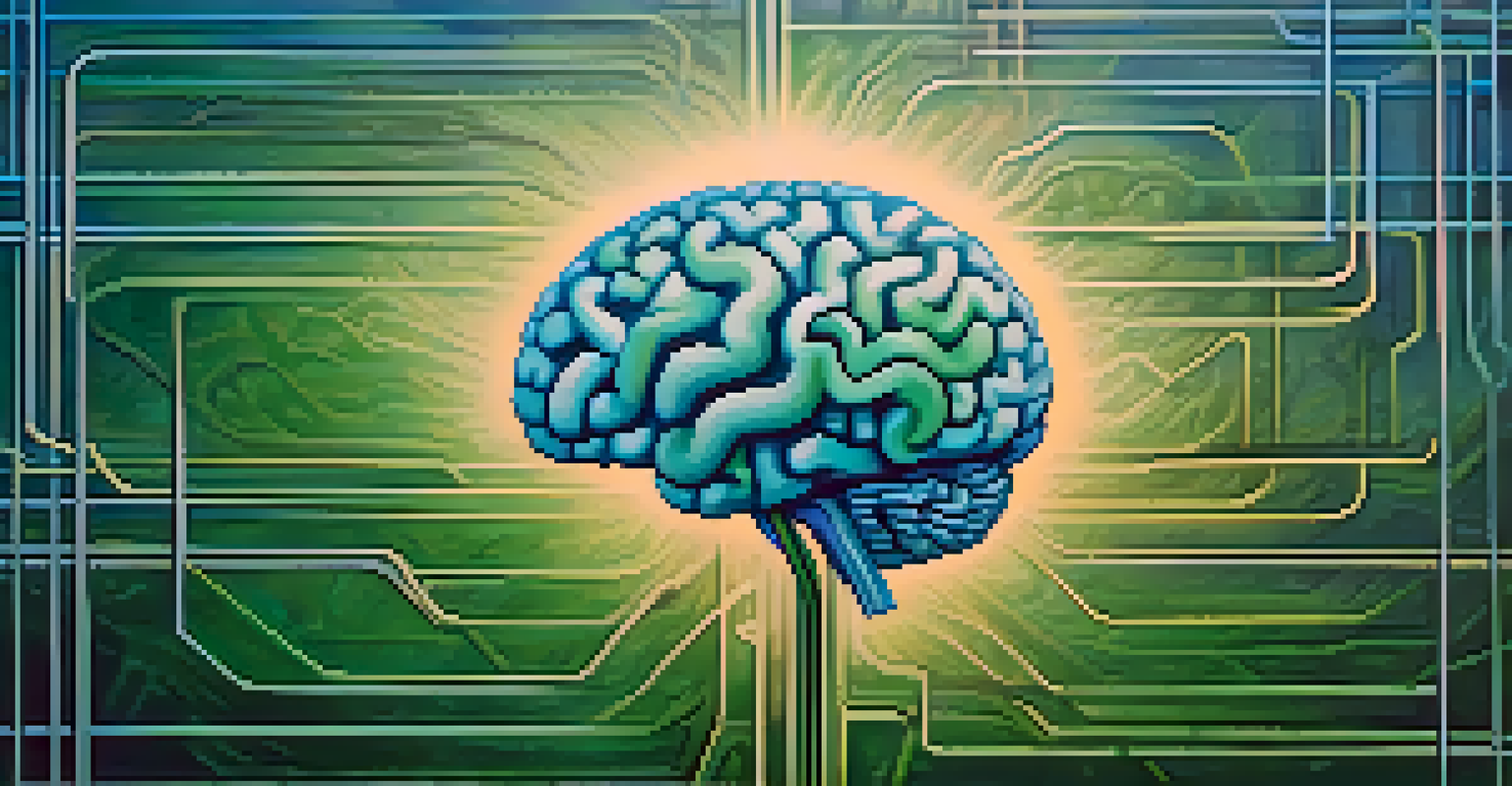 An artistic representation of a brain and heart interconnected, symbolizing mental health and addiction.