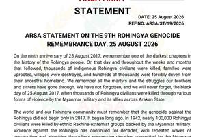 ARSA Statement on the 9th Rohingya Genocide Remembrance Day, 25 August 2026