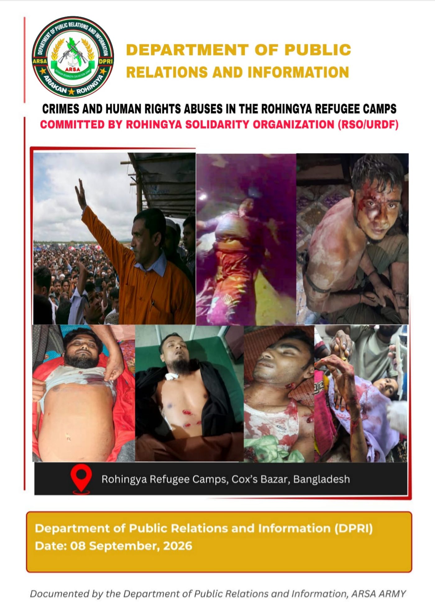 RSO/URDF: Crimes and Human Rights Abuses in the Rohingya Refugee Camps