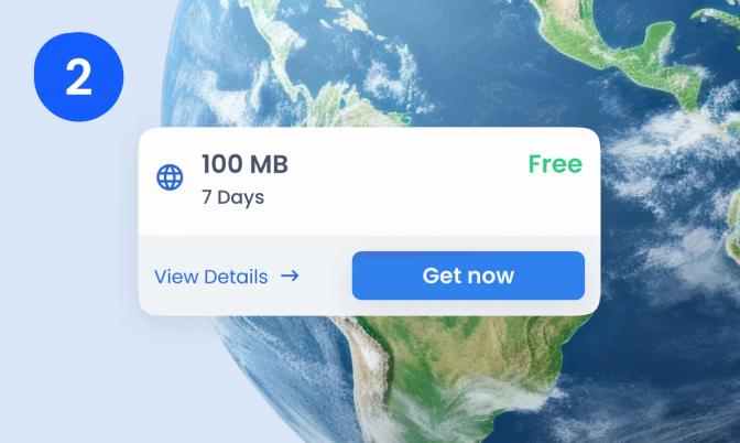 Data plan card showing a free trial offer