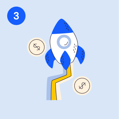 Illustration of a rocket launching