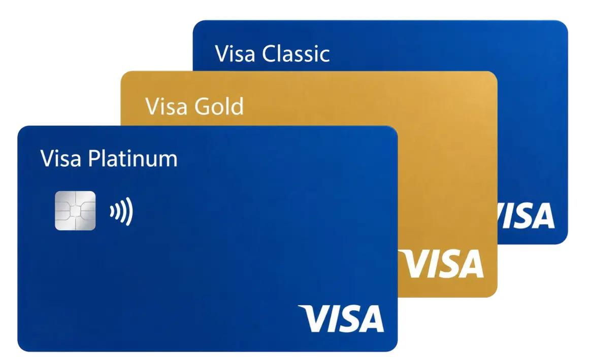 Visa Platinum, Gold, Classic and Traditional cards