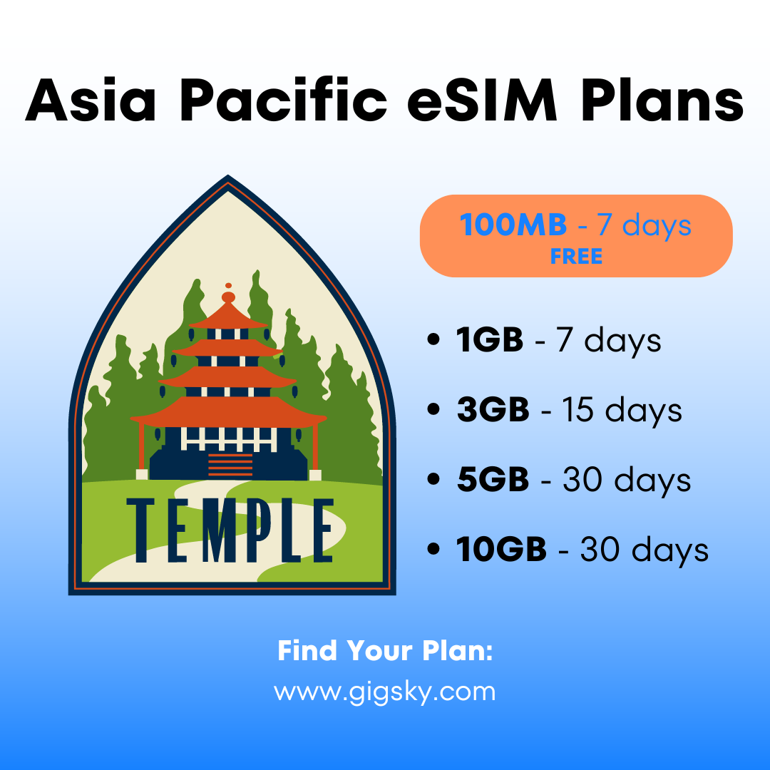 Planes eSIM para Asia-Pacífico - GigSky