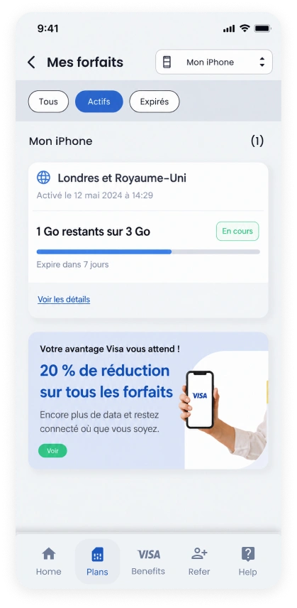Install eSIM and travel