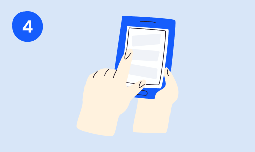Illustration of hands holding a phone