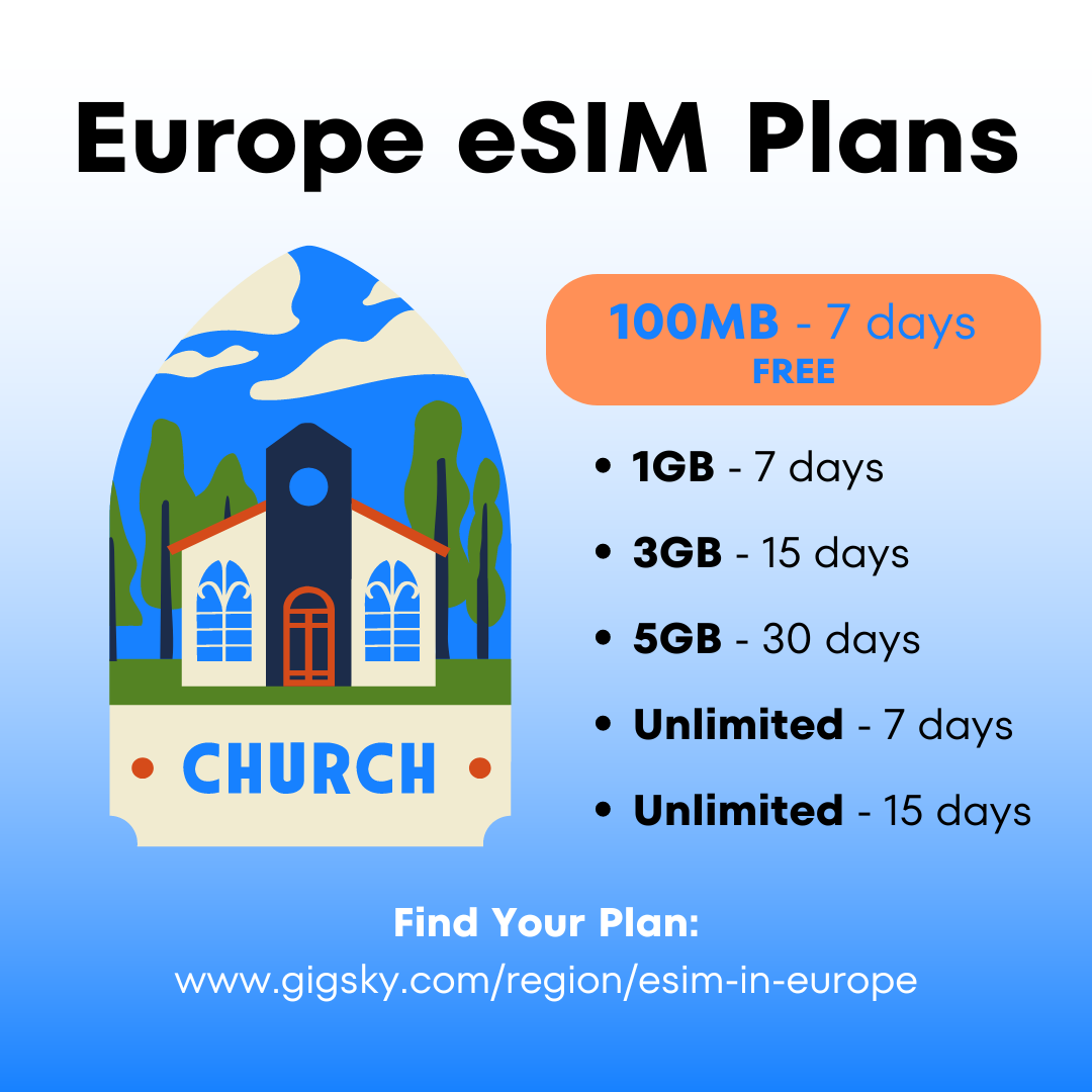Planos de eSIM para a Europa