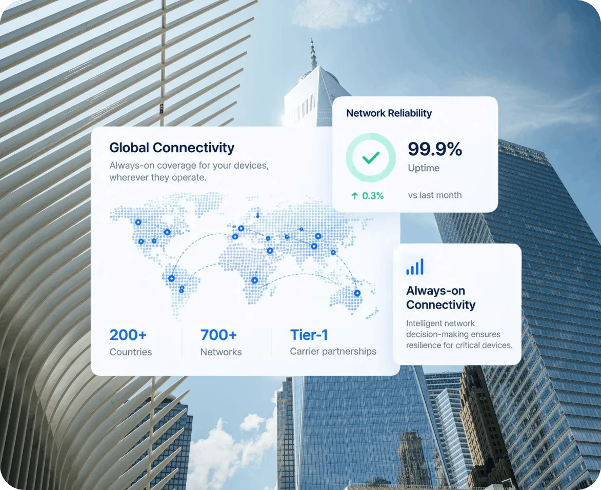 Global network coverage map illustration