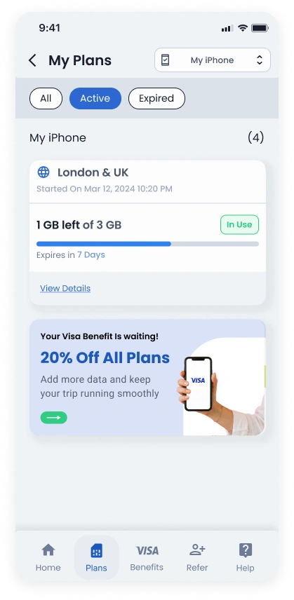 Install eSIM and travel