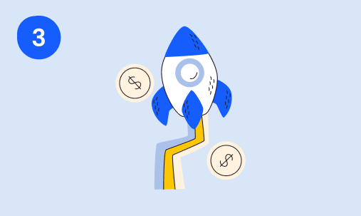 Illustration of a rocket launching