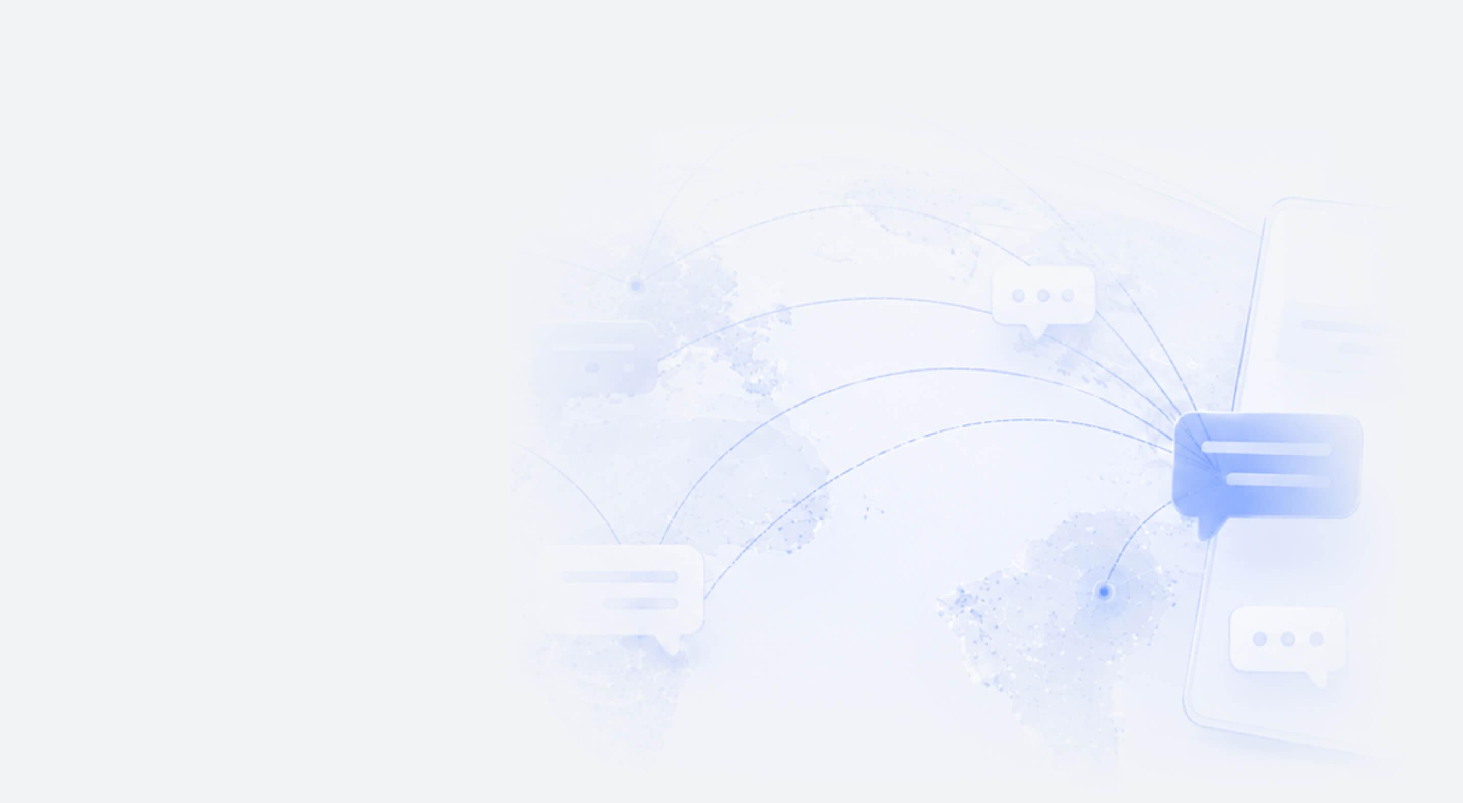 Network mesh over a faint globe