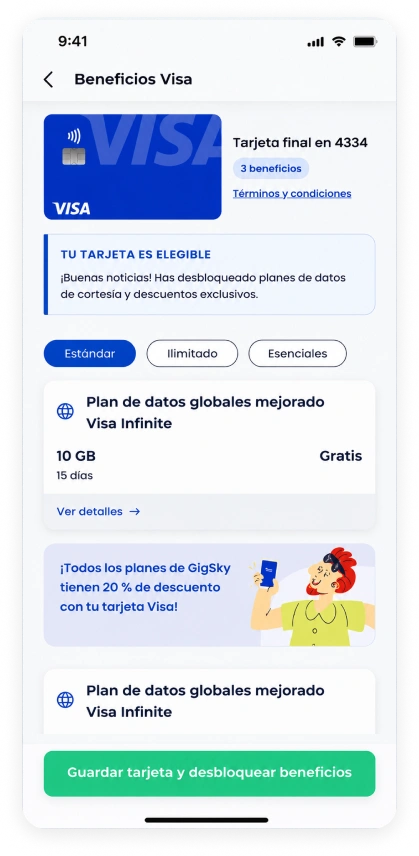 View eligible Visa benefits