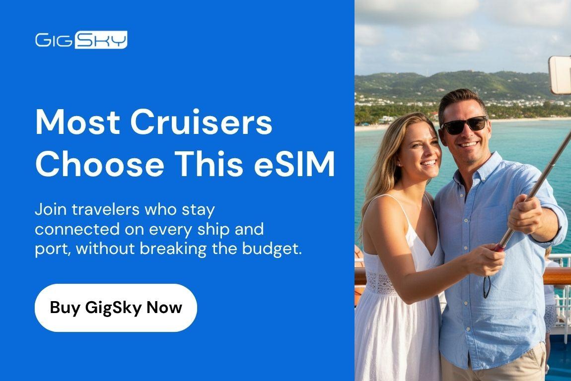 WiFi en cruceros vs. eSIM para cruceros de GigSky: precios para viajes de 7 y 14 días (2026)