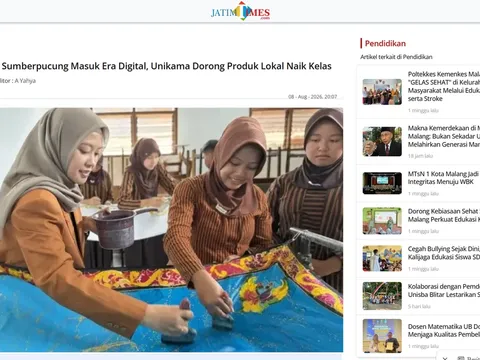 Praktik pewarnaan batik tulis siswa SMPN 2 Sumberpucung bersama Tim PKM Unikama.