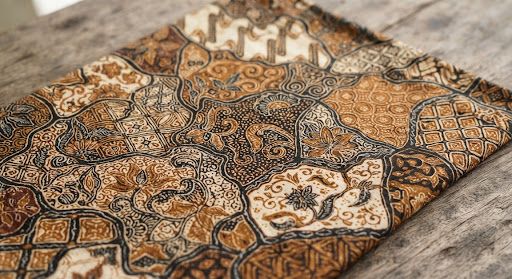 Detail motif Sekar Jagad dengan aneka pola bernuansa soga dan arang