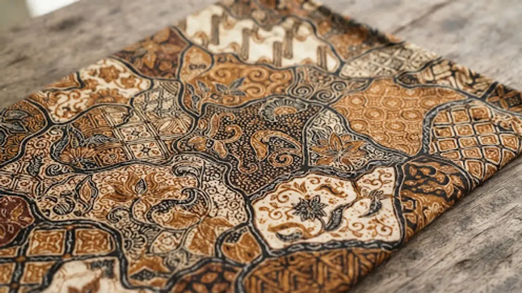 Detail motif Sekar Jagad dengan aneka pola bernuansa soga dan arang