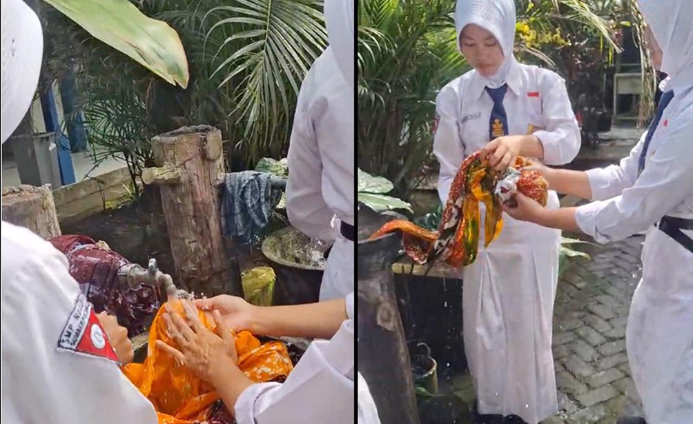 Proses pencucian dan finishing Batik TGP setelah ngelorot.