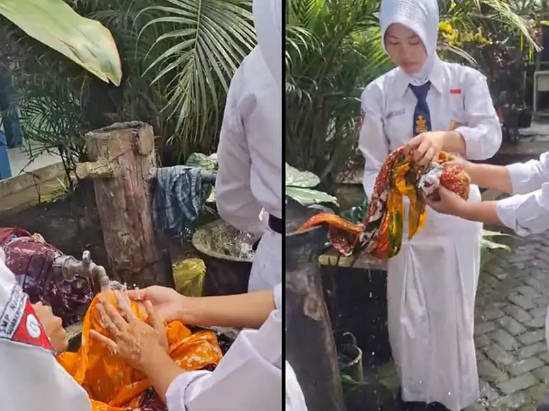 Proses pencucian dan finishing Batik TGP setelah ngelorot.