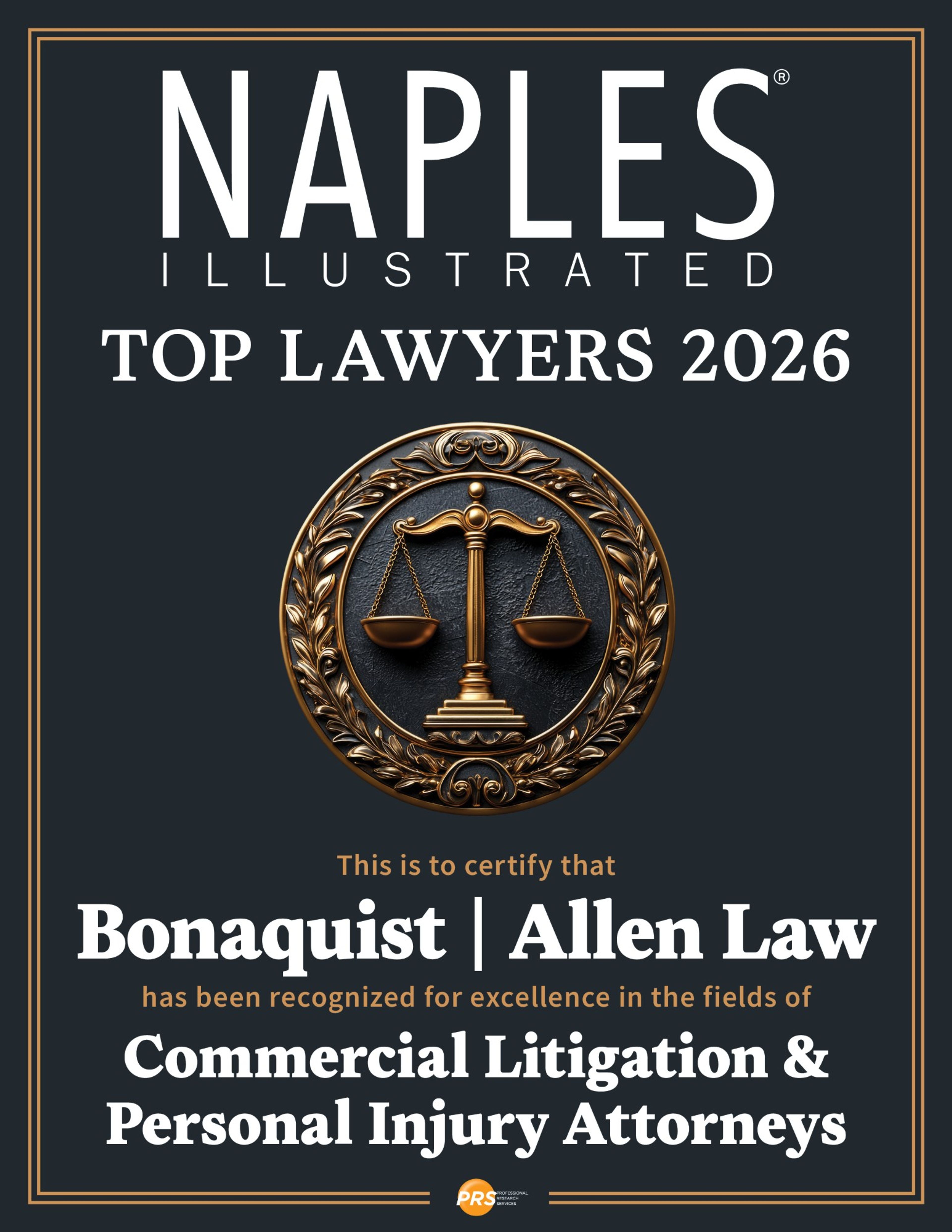 Naples Illustrated Top Lawyers 2026: Bonaquist | Allen Law, Commercial Litigation & Personal Injury Attorneys