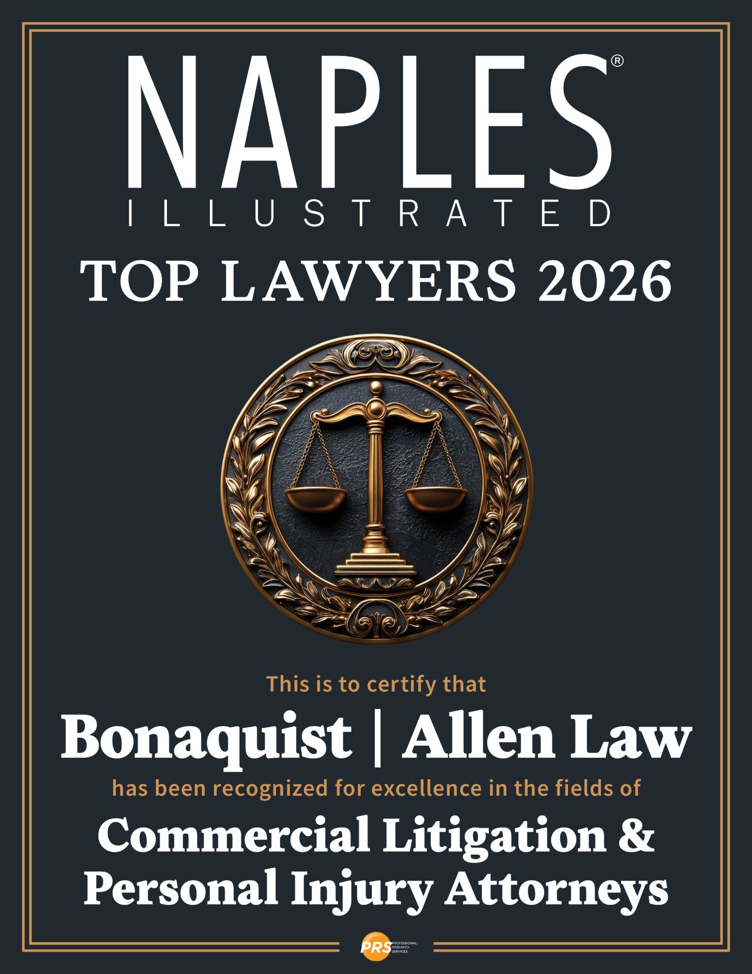 Naples Illustrated Top Lawyers 2026: Bonaquist | Allen Law, Commercial Litigation & Personal Injury Attorneys