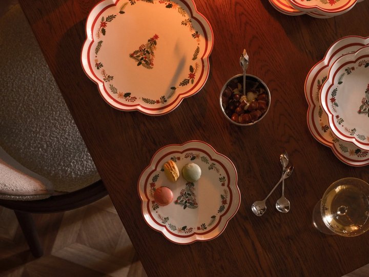 service de table assiettes de noel