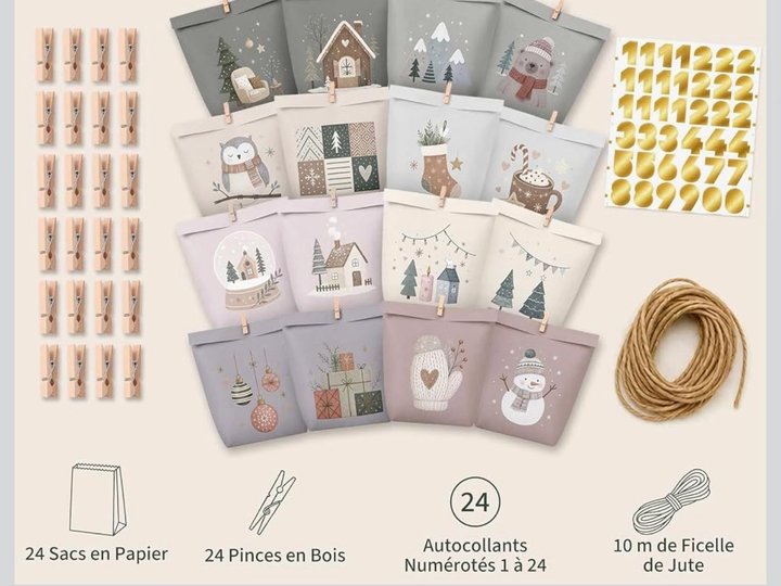 Kit de pochettes pour calendrier de l’avent