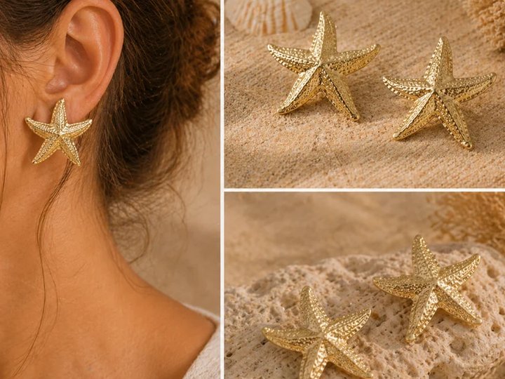 boucles d'oreilles étoile de mer