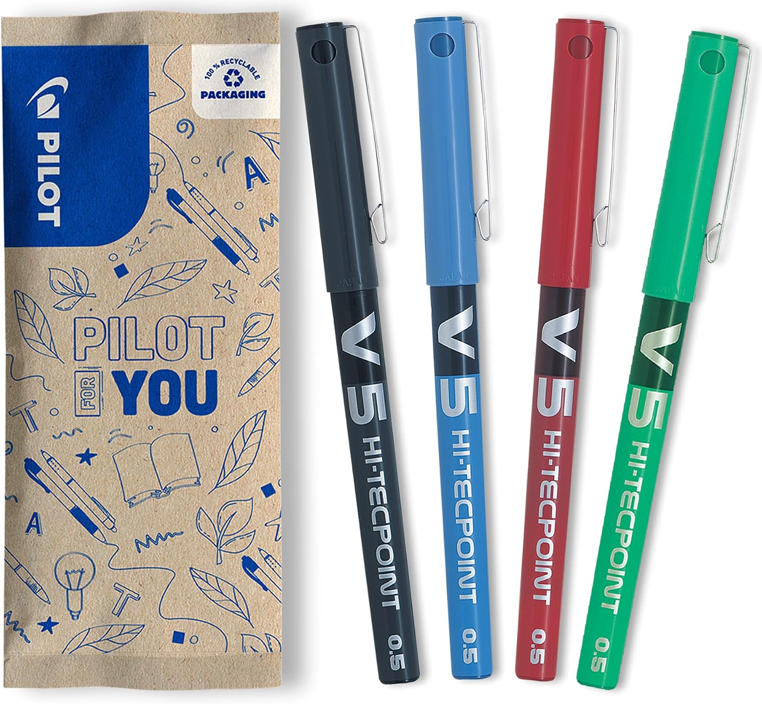 quatre stylos de couleur