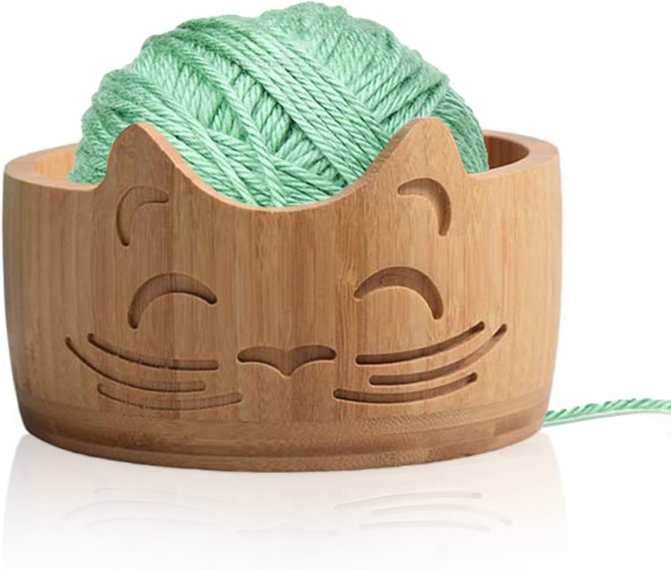 Bol pour pelotes de laine motif chat