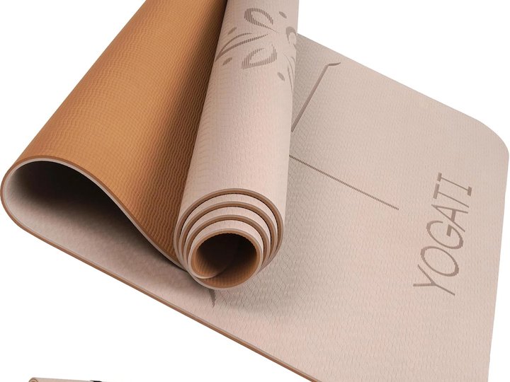 tapis de yoga beige