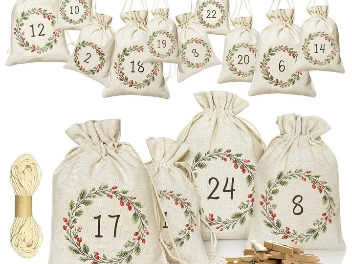 sachets en tissu numérotées