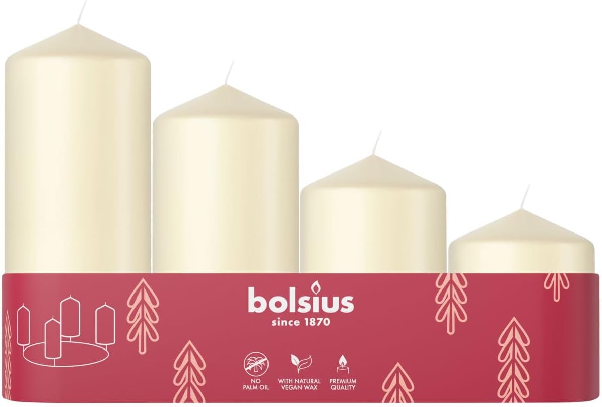 4 bougies couleur crème