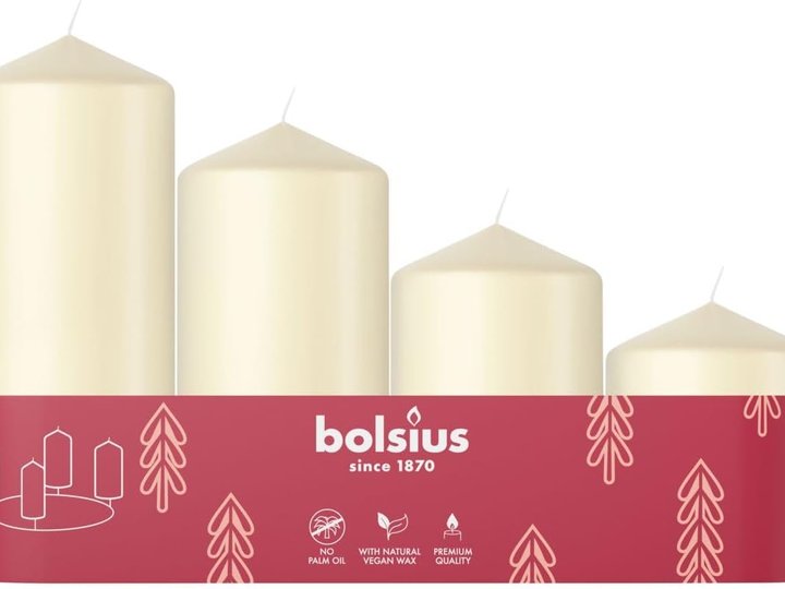 4 bougies couleur crème