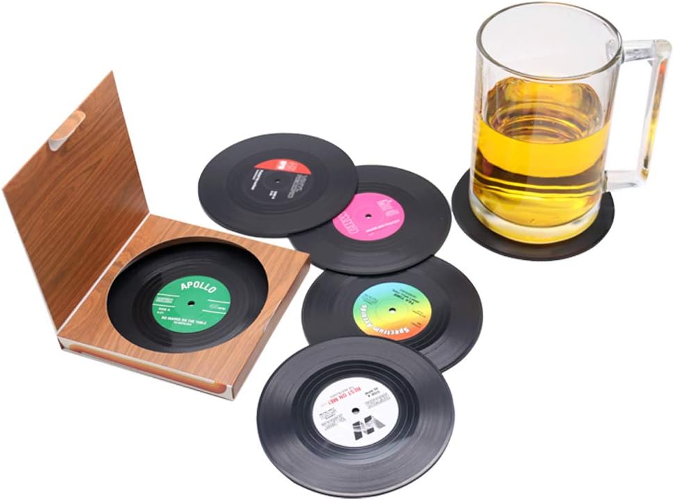 Sous-verres en disque vinyle
